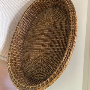 Woven rattan tray oblong. 22”. X 15.25”. X. 3.5”
